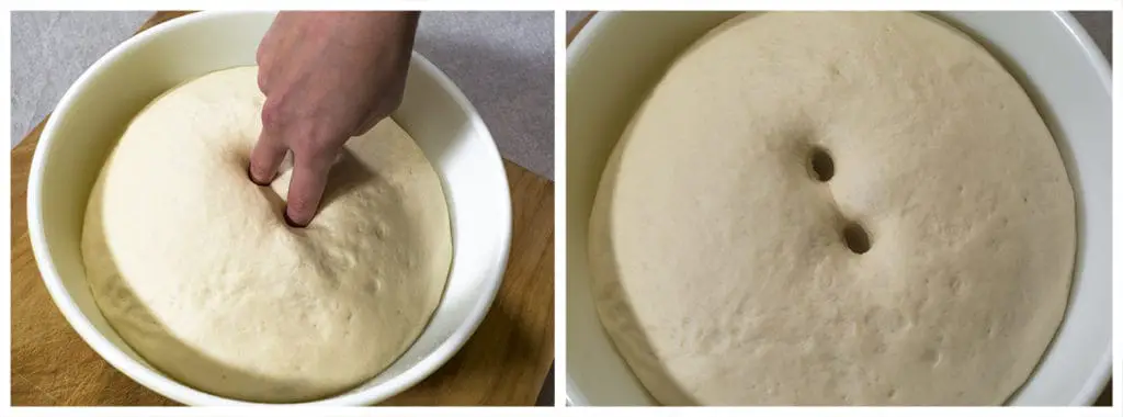 How do you know when bread dough has risen enough?